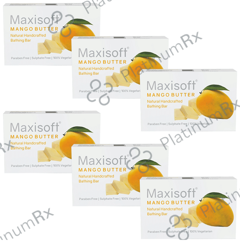 Maxisoft Mango Butter Bathing Bar (75gm Each) 6 units