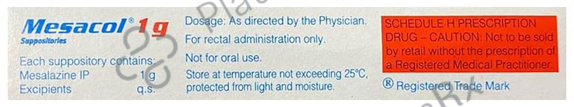 Mesacol 1g Suppository 5 Suppository