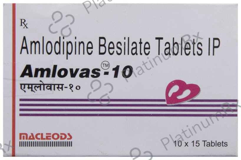 Amlovas 10mg Tablet 15s