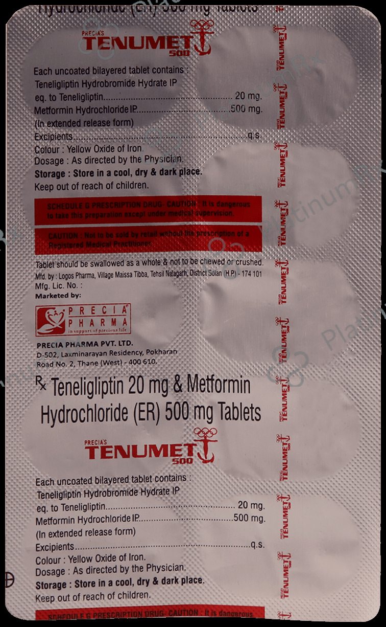 Tenumet 500mg/20mg Tablet ER
