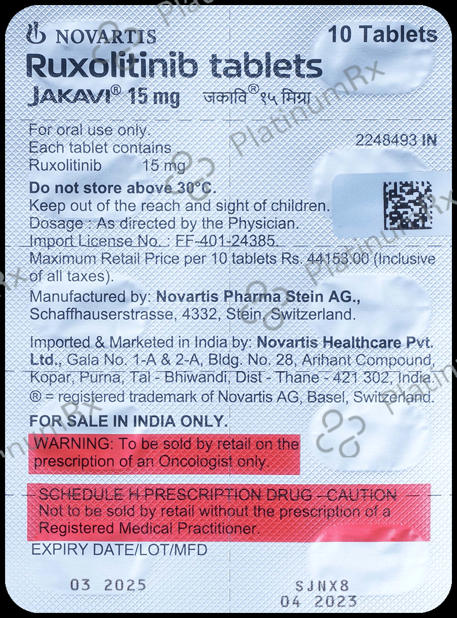 Jakavi 15mg Tablet 10 Tablet