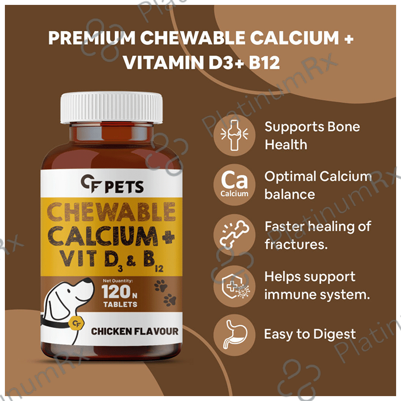 Carbamide Forte Calcium + vitamin D3 & B12 Chewable Tablet Chicken