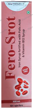 Nutrisrot Fero-SROT̖ Fortified Iron Syrup with Folic Acid and Vitamin B12 for Anemia Syrup Sugar Free