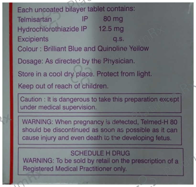Telmed H 80 12.5/80mg Tablet 10s