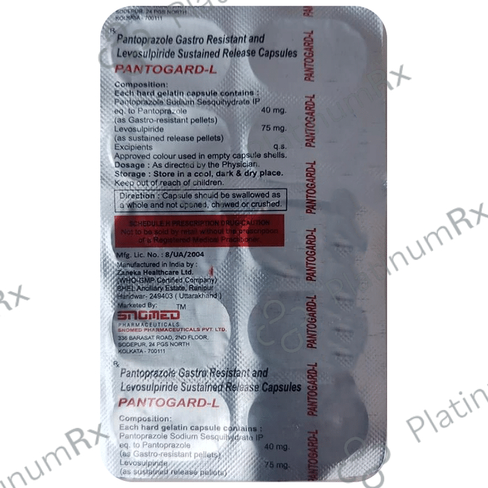 Pantogard L 75mg/40mg Capsule SR