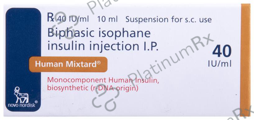 Human Mixtard 30/70 (40 IU/ml) (1*10ml Vial)