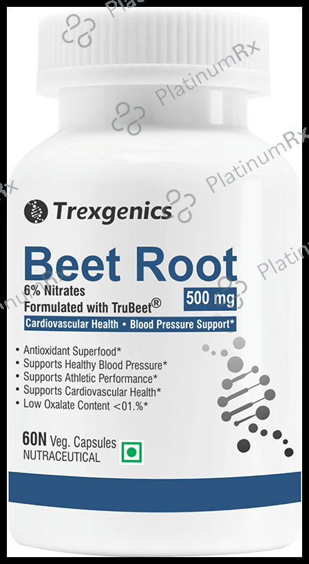 Trexgenics Beet Root 6% Nitrates 500mg Veg Capsule