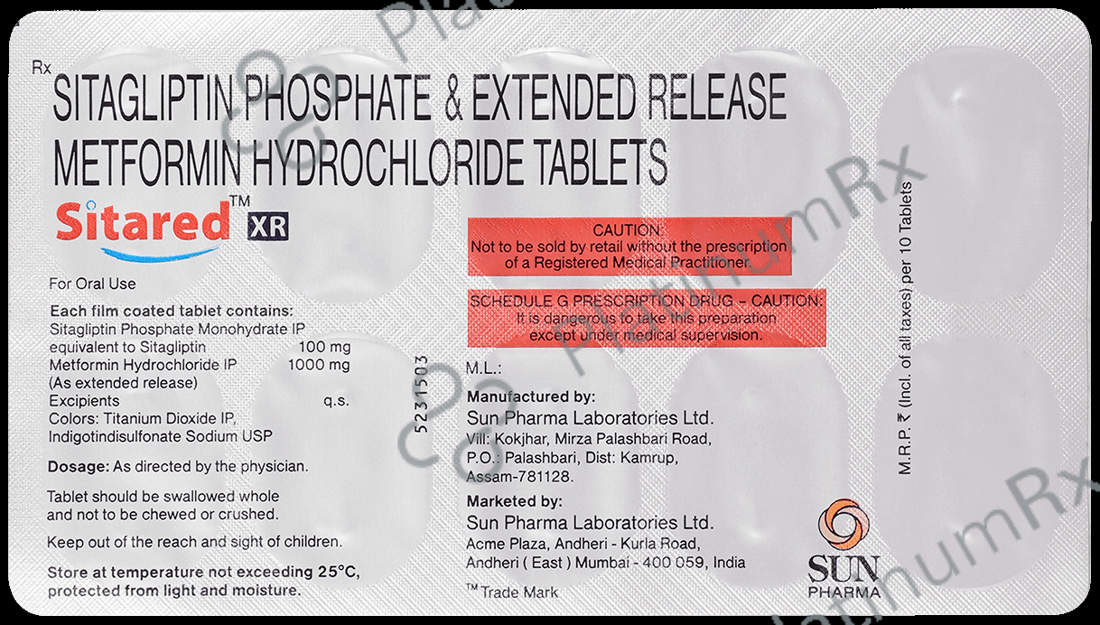 Sitared M XR 100/1000mg Tablet ER 10s