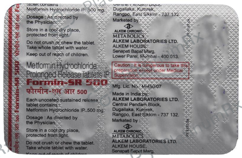 Formin-SR 500 Tablet 10 Tablet SR