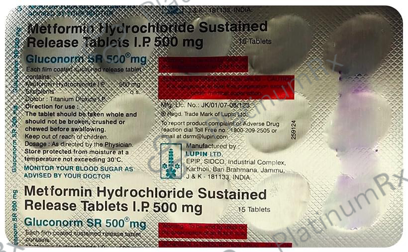Gluconorm SR 500mg Tablet 15s