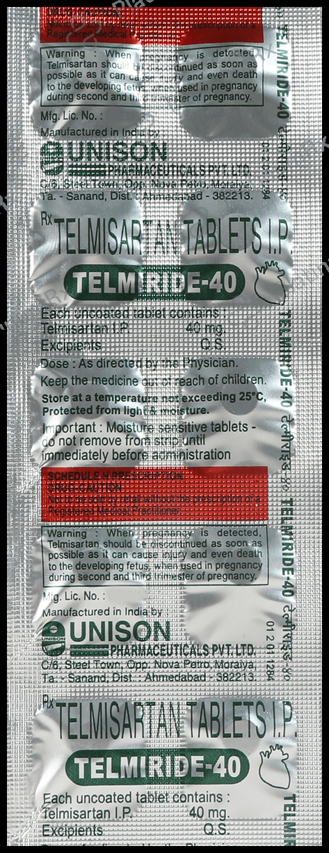 Telmiride 40 Tablet