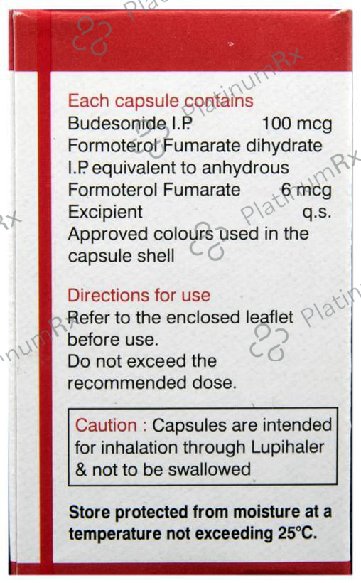 Budamate 100/6mcg Transcaps 30s