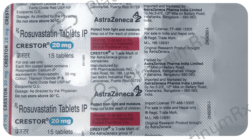 Crestor 20mg Tablet 15s