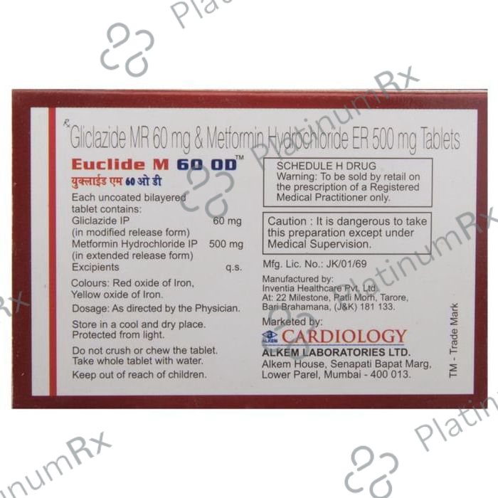Euclide M 60 OD 60/500mg Tablet ER 10s