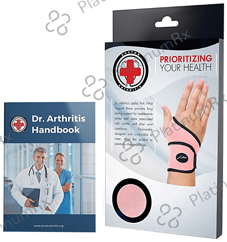 Dr. Arthritis Women's Doctor Developed Premium Single Wrist Support Strap & Doctor Written Handbook Pink