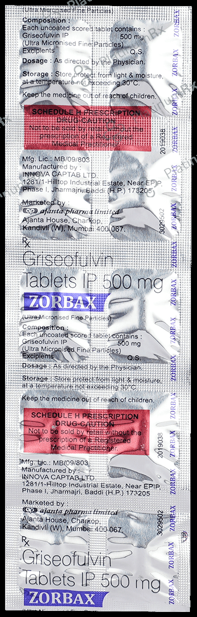 Zorbax 500mg Tablet 10s