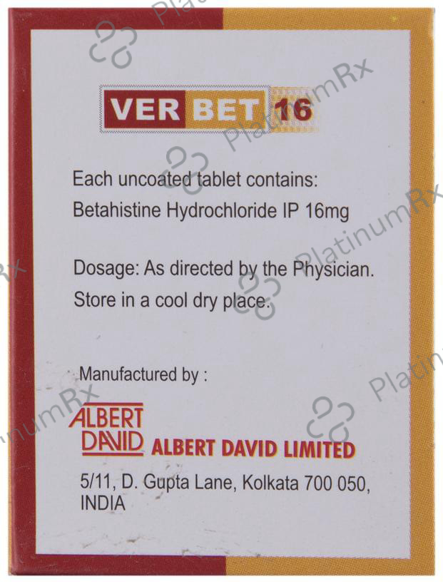 Verbet 16mg Tablet 10s