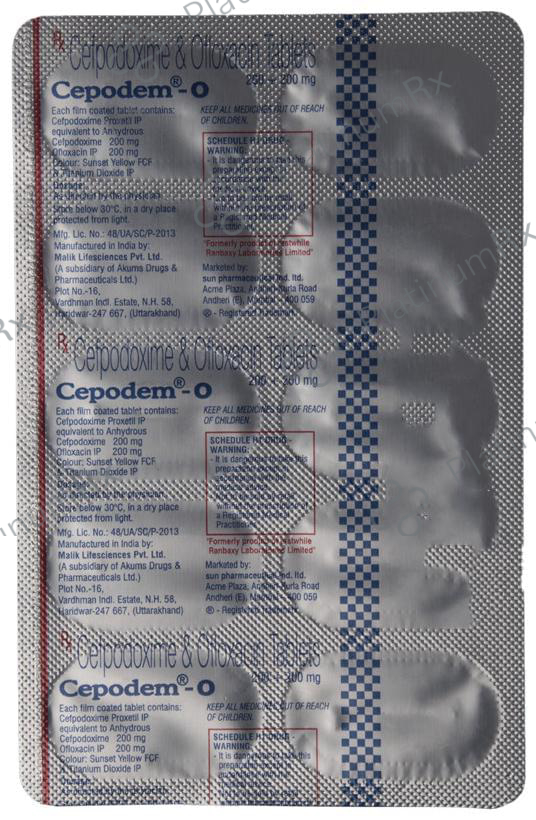 Cepodem O 200/200mg Tablet 10s