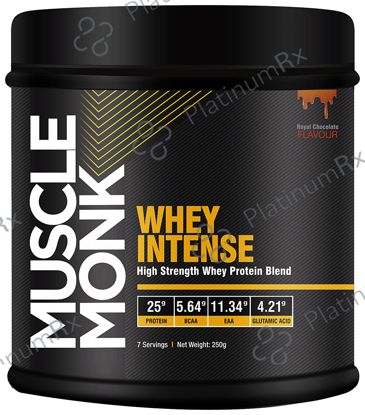 Muscle Monk Whey Intense High Strength Whey Protein Blend Royal Chocolate 250 gm