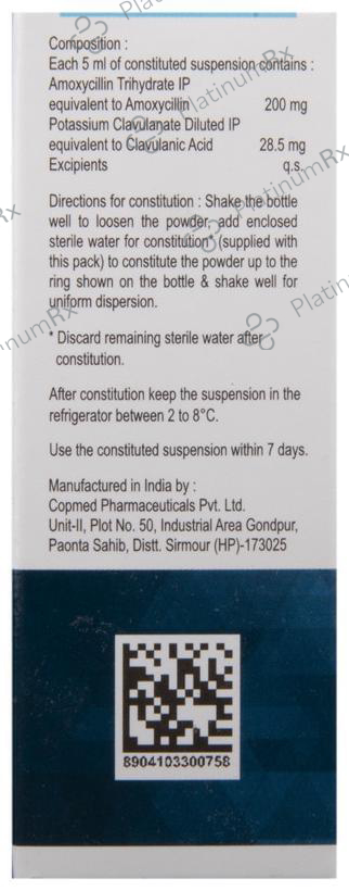 Moxikind CV 200/28.5mg Dry Syrup 30ml