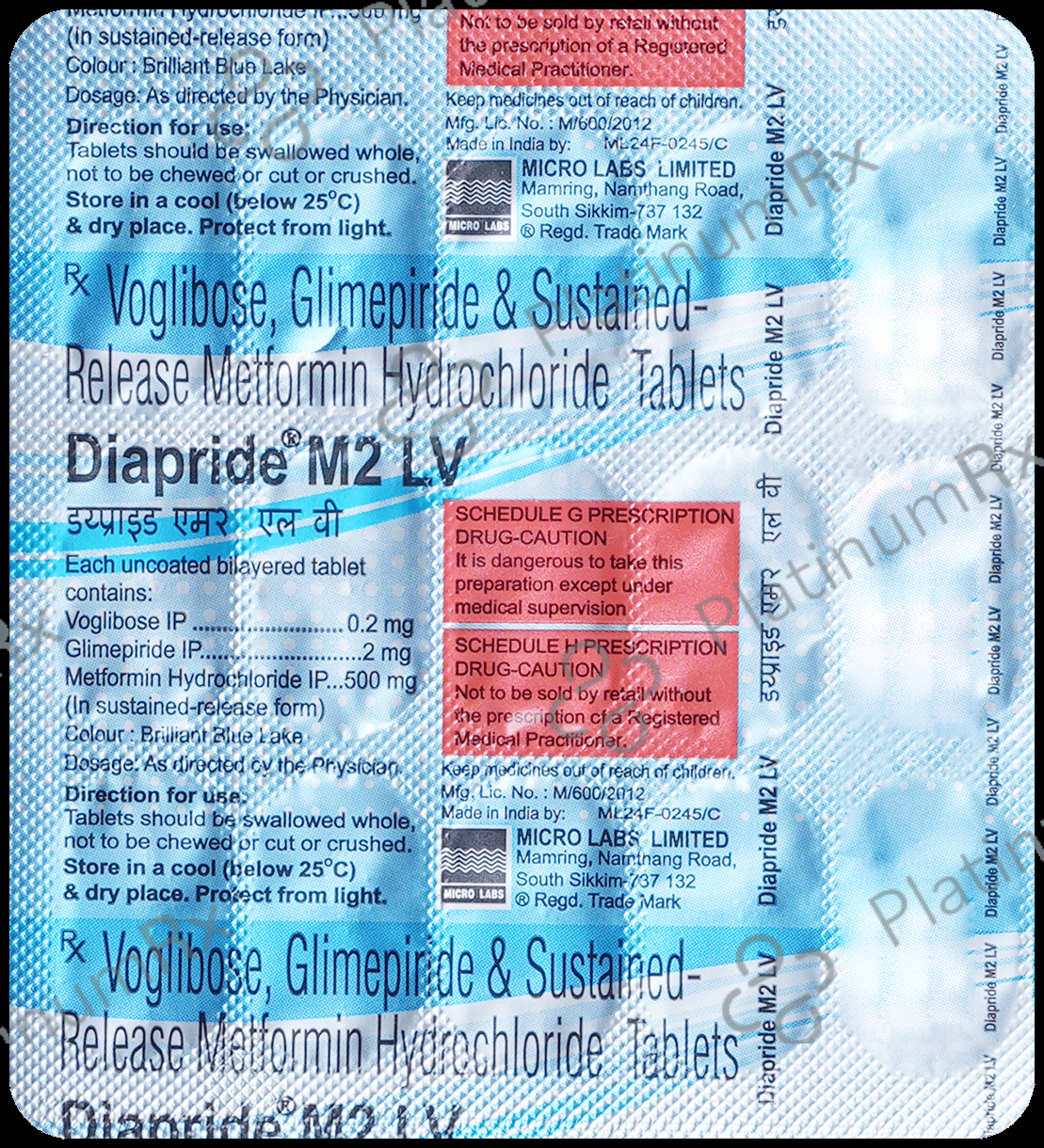 Diapride M2 LV 2/500/0.2mg Tablet SR 15s
