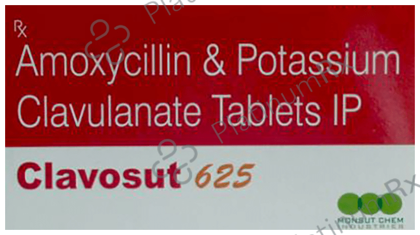 Clavosut 500mg/125mg Tablet