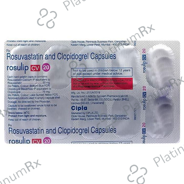 Rosulip CV 20/75mg Capsule 10s