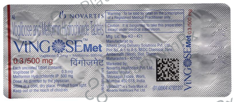 Vingose Met 0.3/500mg Tablet