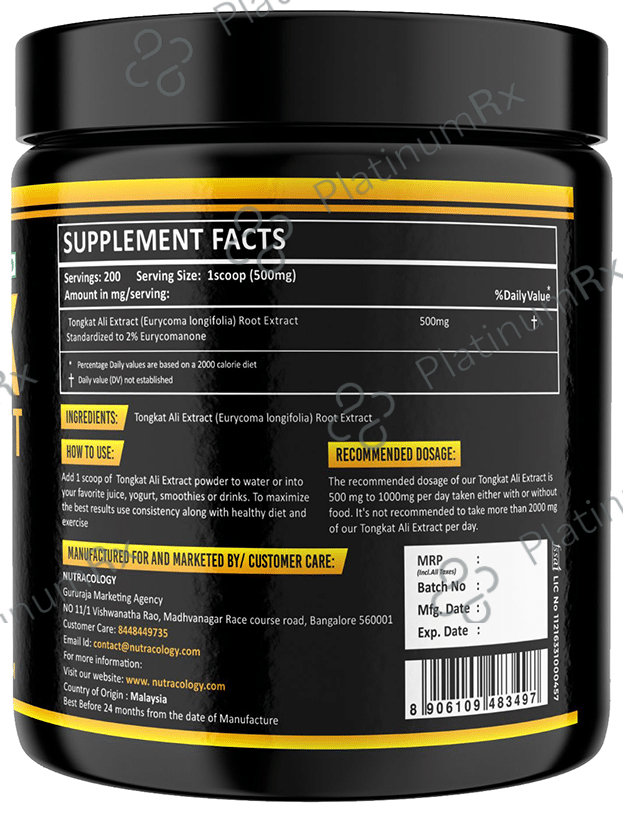 Nutracology Longjack Tongkat Ali Extract Powder 100 gm