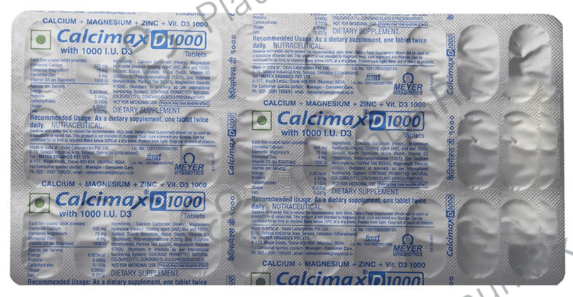 Calcimax D 1000mg Tablet 30s