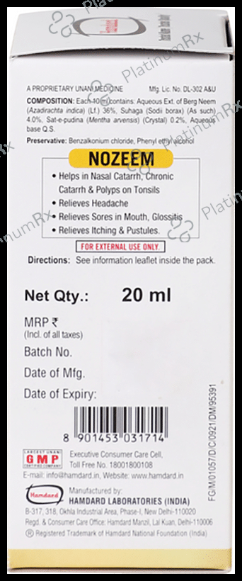 Hamdard Nozeem Multi-Purpose Neem Drop