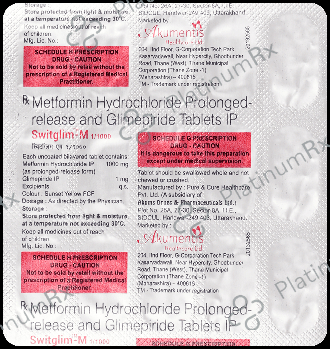 Switglim M 1/1000mg Tablet PR 15s