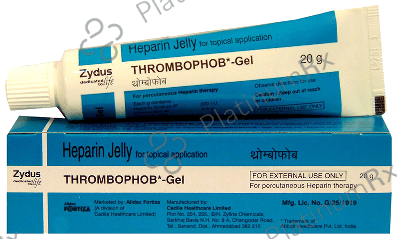 Thrombophob 2mg/50IU Gel 20gm