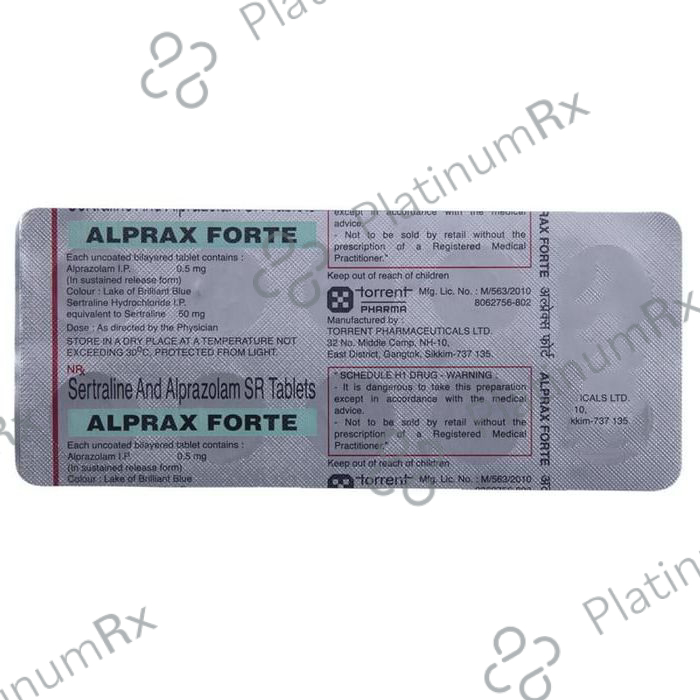 Alprax Forte 0.5 mg/50 mg Tablet