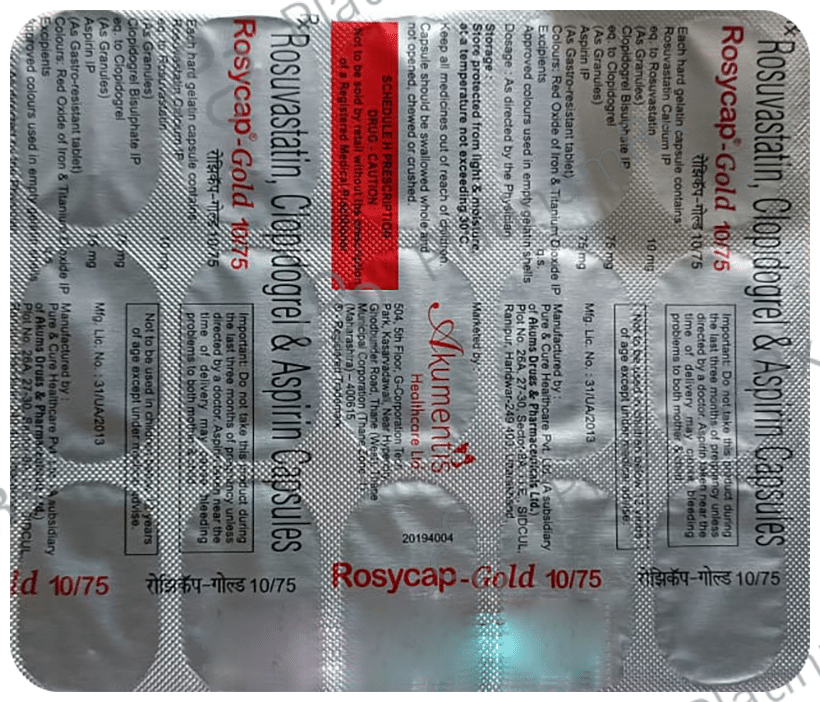 Rosycap Gold 10/75/75mg Capsule 15s