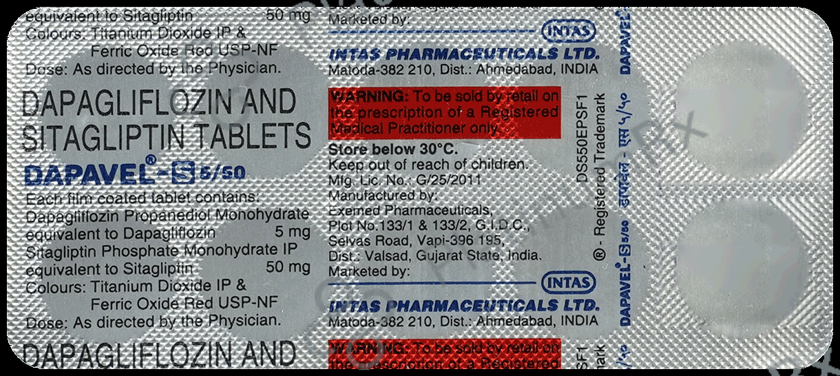 Dapavel S 5/50mg Tablet 10s