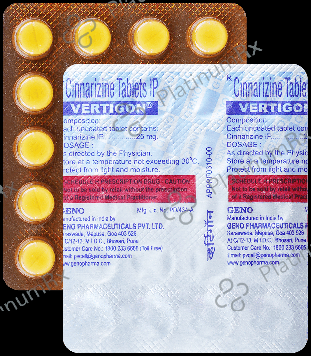 Vertigon 25mg Tablet 20s