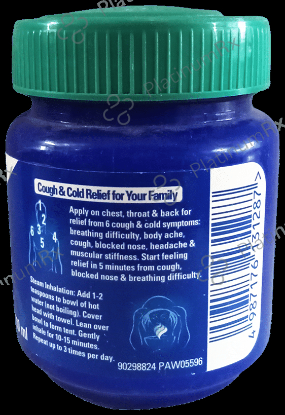 Vicks Vaporub Balm with Menthol, Camphor & Eucalyptus Oil - Relieves 6 Symptoms of Cough & Cold 110 ml