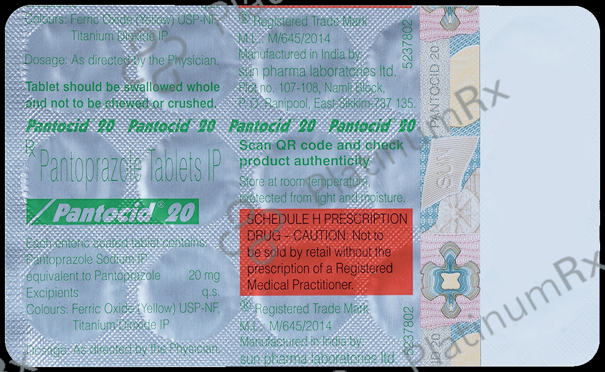 Pantocid 20mg Tablet 15s