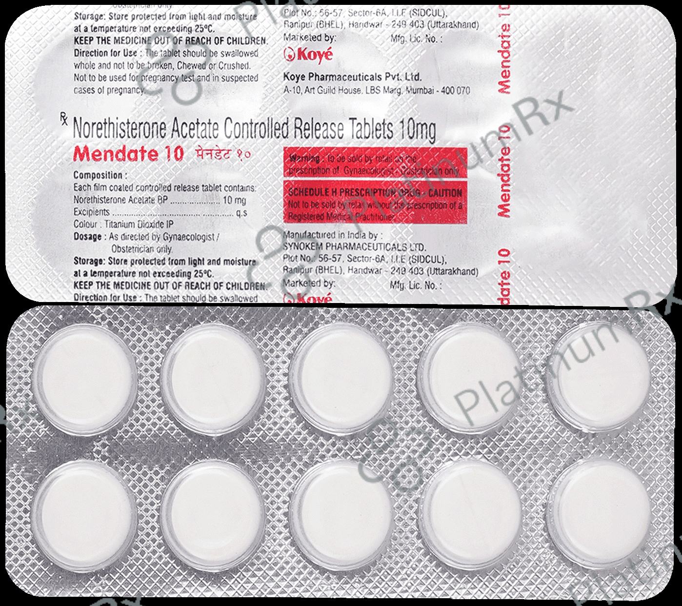 Mendate CR 10mg Tablet 10s
