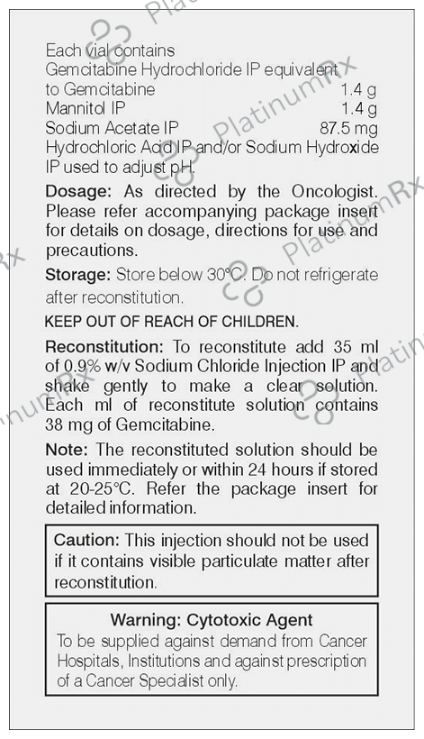 Gemwel 1400mg Injection