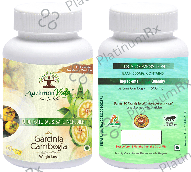 Aachman Veda Garcinia Cambogia Capsule with Aachman Veda Recure Hair Tonic 30ml Free