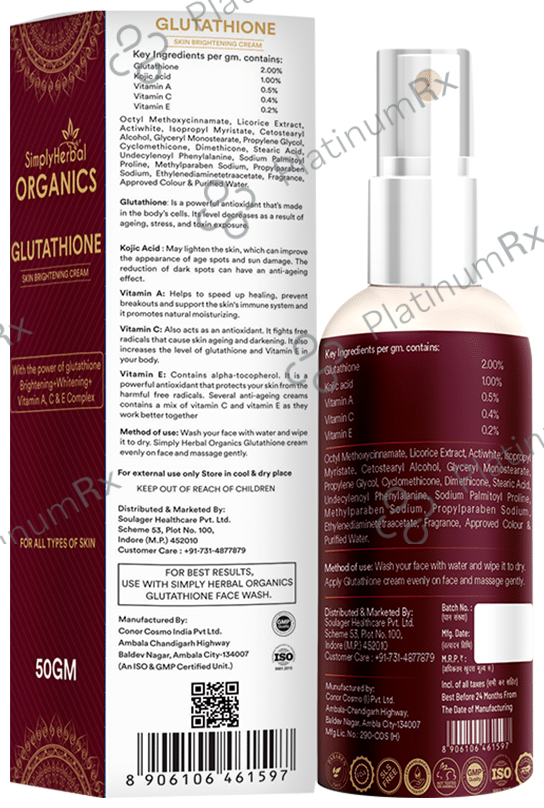 Simply Herbal Organics Glutathione Skin Brightening Cream