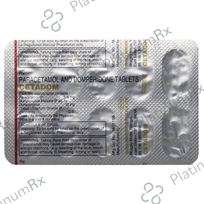 Cetadom 10/325mg Tablet 10s