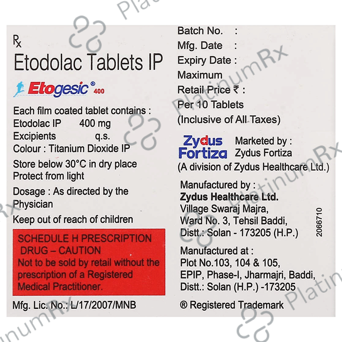 Etogesic 400mg Tablet 10s