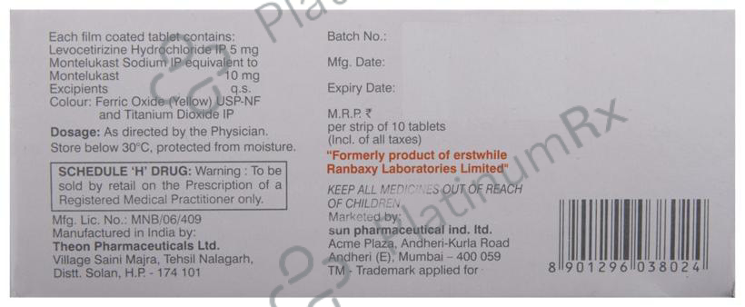 Teczine M 5/10mg Tablet 10s