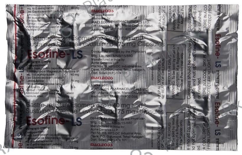 Esofine LS 75/40mg Capsule SR 10s