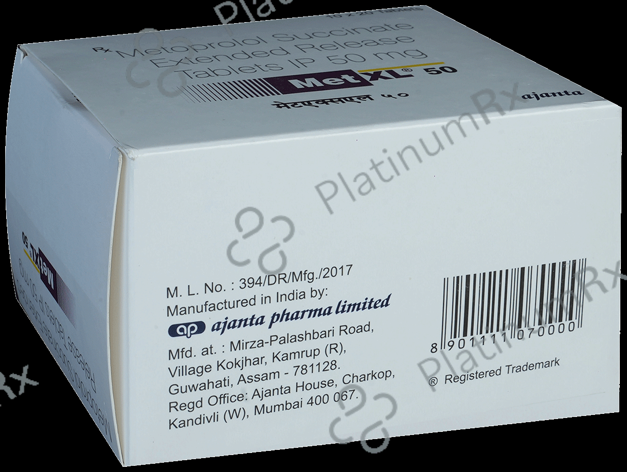 Met XL 50mg Tablet ER 20s