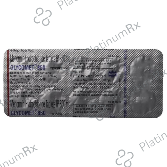 Glycomet 850mg Tablet 10s