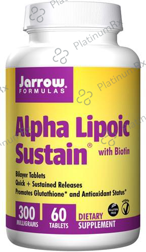 Jarrow Formulas Alpha Lipoic Sustain with Biotin 300mg Tablet - Promotes Glutathione & Antioxidant Status 60 tablets
